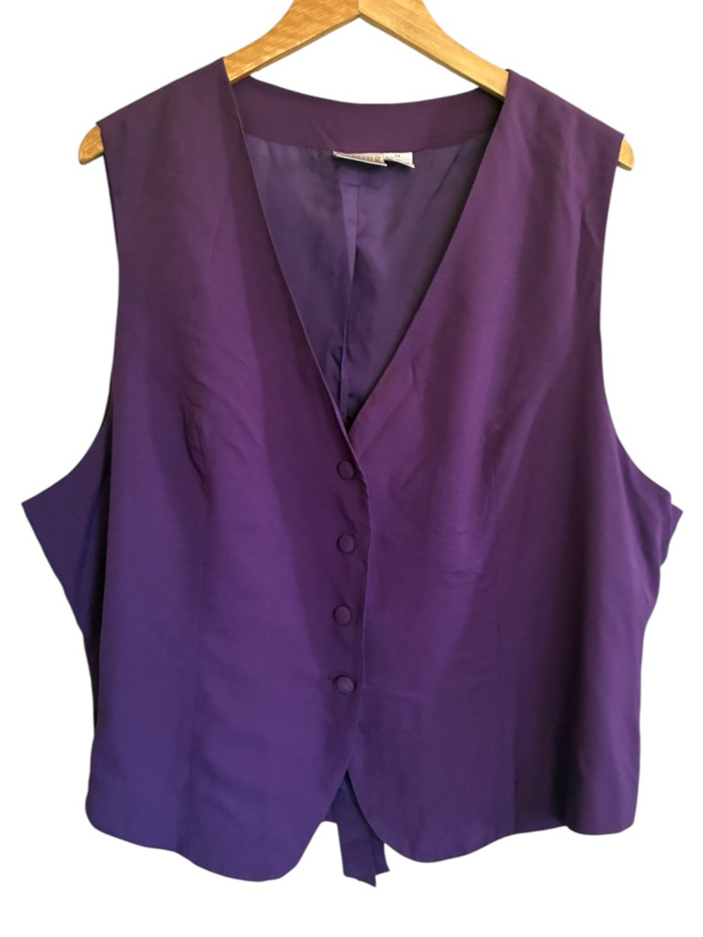 Vintage 90's Hasting & Smith Purple Silk Vest Size 1x